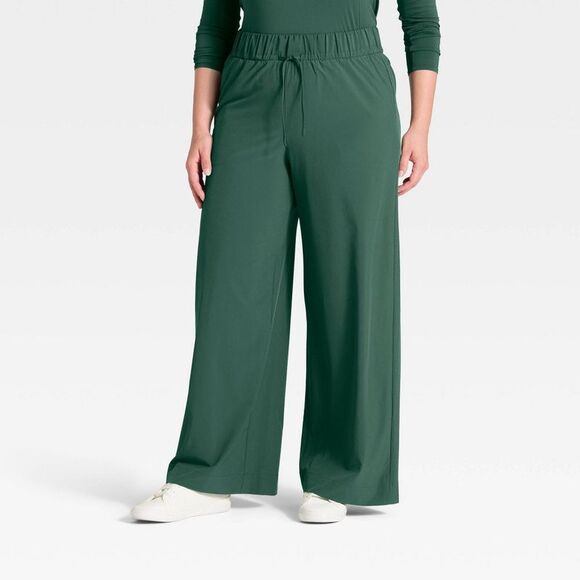 All In Motion - Women's Active Light High-Rise Wide Leg Pants - Al Dark Green - Picture 4 of 4